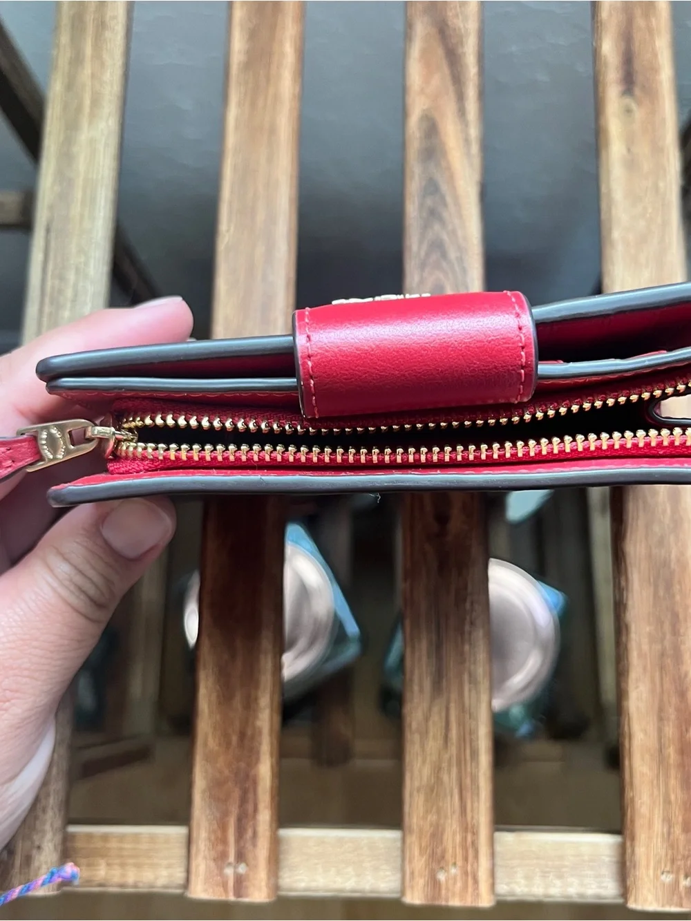 Coach Medium Corner Zip Wallet In Signature Canvas